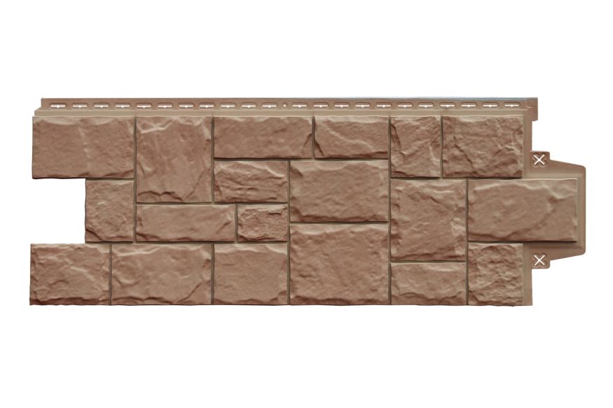 Фасадная панель Grand Line, Крупный Камень Design Plus, Миндаль купить в Санкт-Петербурге