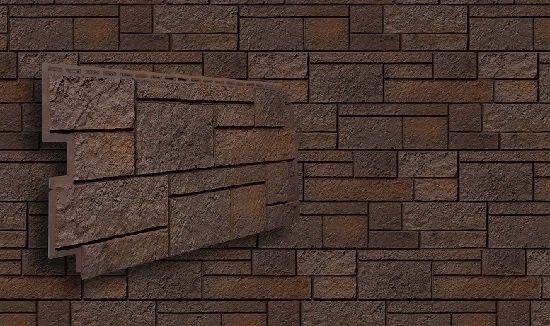 Фасадная панель VOX Sandstone (Сандстоун) в темно-коричневом цвете купить в Санкт-Петербурге