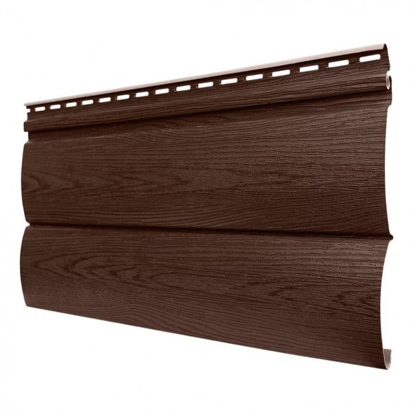 Виниловый сайдинг Tecos Lux Двойной оцилиндрованный брус, Итальянский орех купить в Санкт-Петербурге