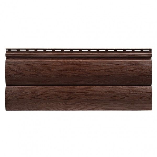 Виниловый сайдинг Tecos Lux Двойной оцилиндрованный брус, Итальянский орех купить в Санкт-Петербурге