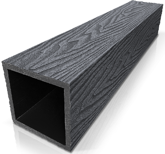 Столб ДПК 3D GardenParkett с текстурой дерева в цвете Графит купить в Санкт-Петербурге