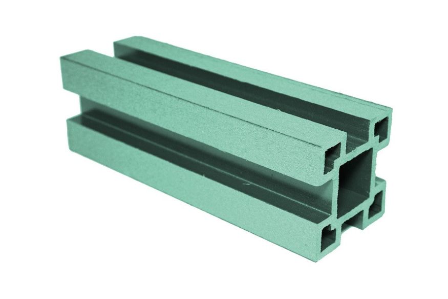 Столб ДПК АЙ-ТЕХПЛАСТ с пазами зеленого цвета купить в Санкт-Петербурге