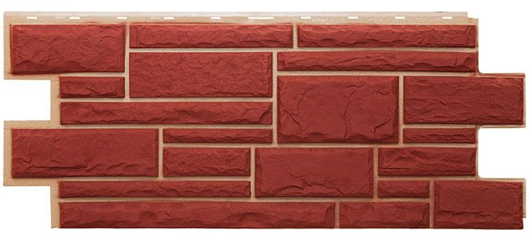 Фасадная панель Т-Сайдинг, Дикий Камень Красный купить в Санкт-Петербурге
