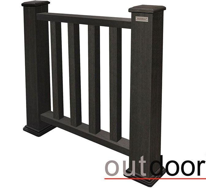 Ограждение из ДПК Outdoor Classic 3D STORM черного цвета купить в Санкт-Петербурге
