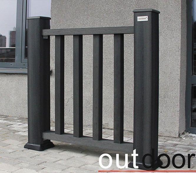 Ограждение из ДПК Outdoor Classic 3D STORM черного цвета купить в Санкт-Петербурге