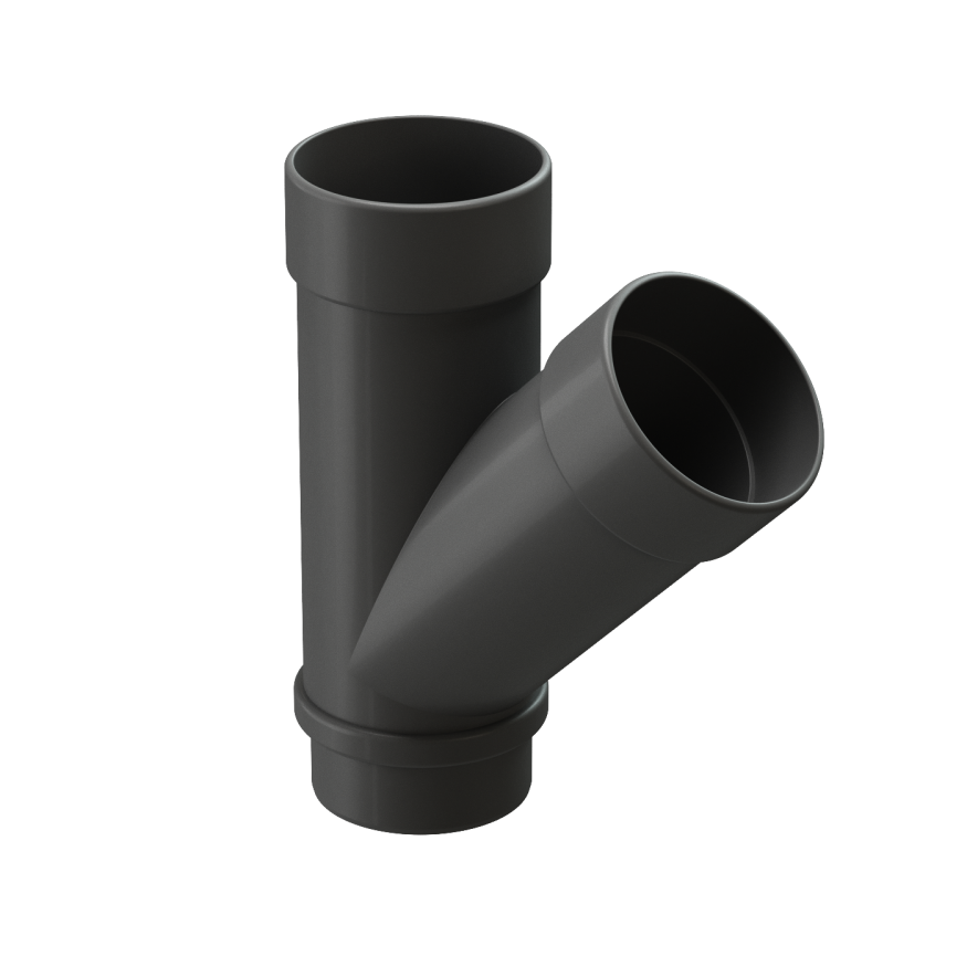 Тройник 45˚ для водостока Docke Lux, Графит купить в Санкт-Петербурге
