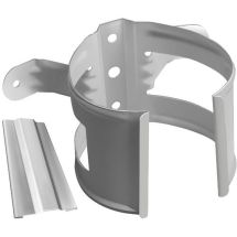 Хомут металлический для трубы на деревянной основе, Grand Line, Белый