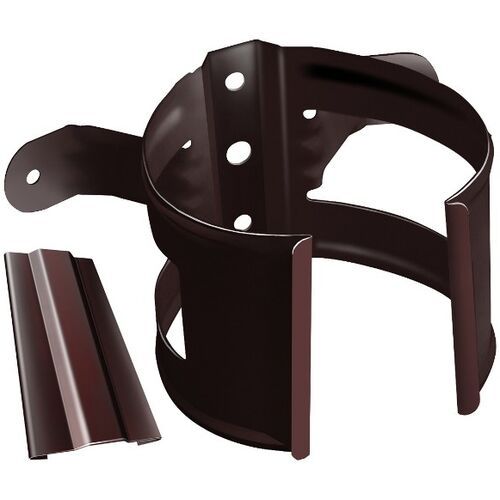 Металлический хомут для трубы на деревянную основу, Grand Line, Шоколадный цвет. купить в Санкт-Петербурге