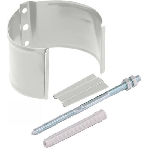 Металлический хомут для трубы на камень, Grand Line, Белый купить в Санкт-Петербурге