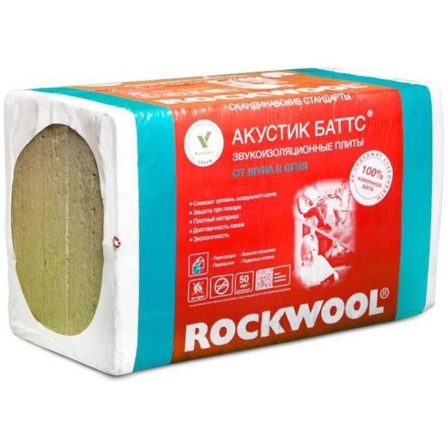 Утеплитель Акустик Баттс 50X600X1000 Rockwool купить в Санкт-Петербурге