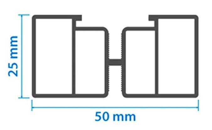 Алюминиевая несущая лага KRONEX 50x25x3000 мм купить в Санкт-Петербурге