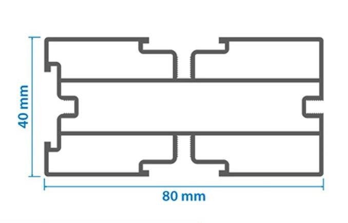 Алюминиевая лага KRONEX 80x40x3000 мм конструктивная купить в Санкт-Петербурге