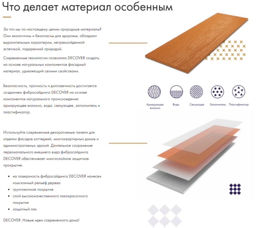 Фибросайдинг DECOVER 3600 x 190 x 8 мм оливкового цвета купить в Санкт-Петербурге