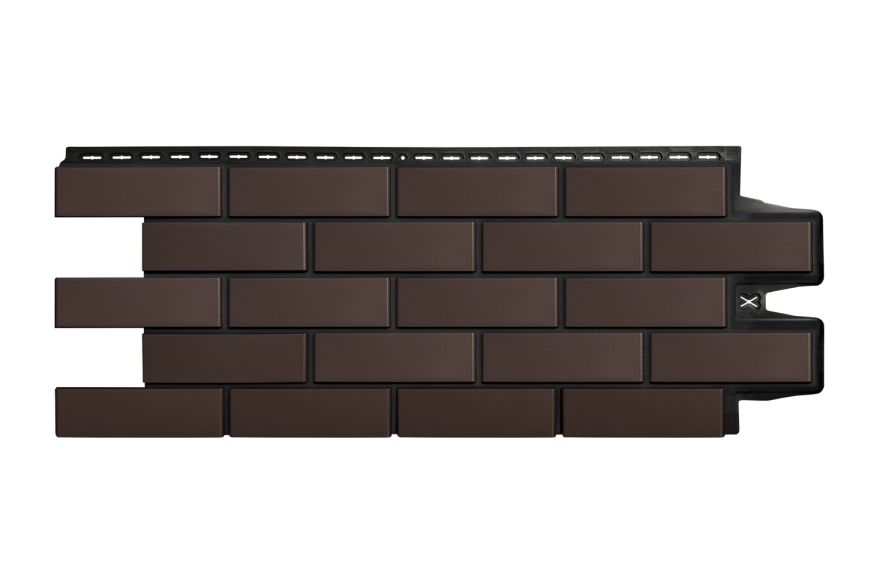 Фасадные панели Grand Line, Клинкерный кирпич Design, Шоколадный, шов RAL 9005  купить в Санкт-Петербурге