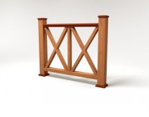 Ограждение из ДПК FG7 терракотового цвета