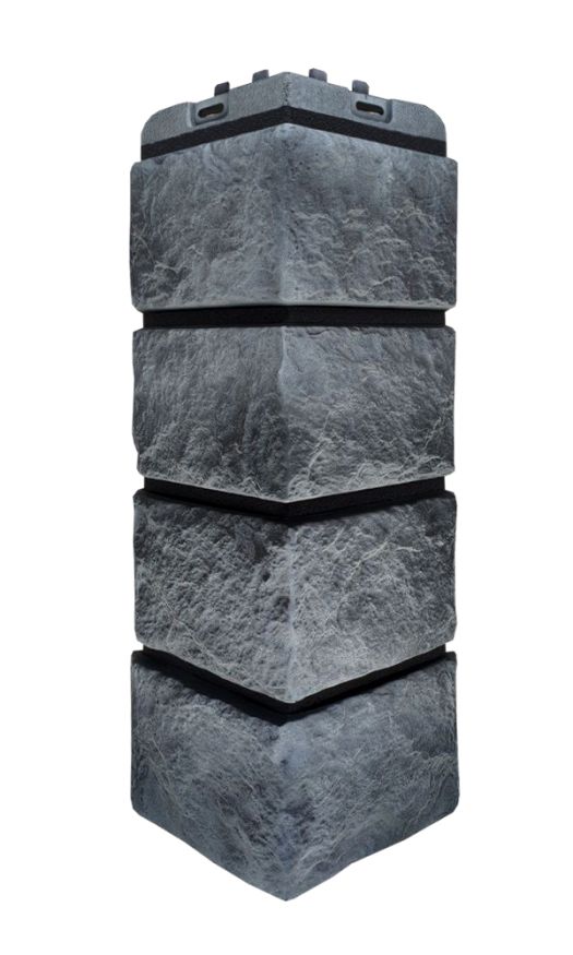 Угол наружный Grand Line, Колотый Камень Design Plus, Антрацит (черный шов) купить в Санкт-Петербурге