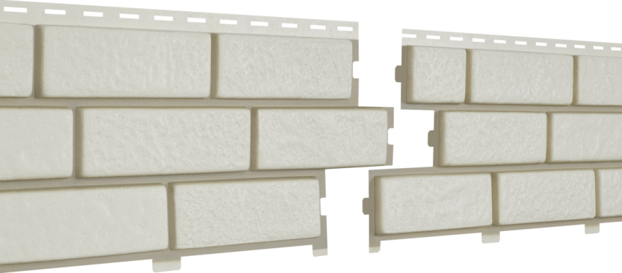 Фасадные панели Ю-Пласт, Стоун Хаус Кирпич, Белый с декорированным швом купить в Санкт-Петербурге