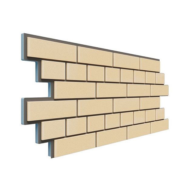 Фасадная термопанель Доломит Кирпич 20мм, Светло-жёлтый купить в Санкт-Петербурге