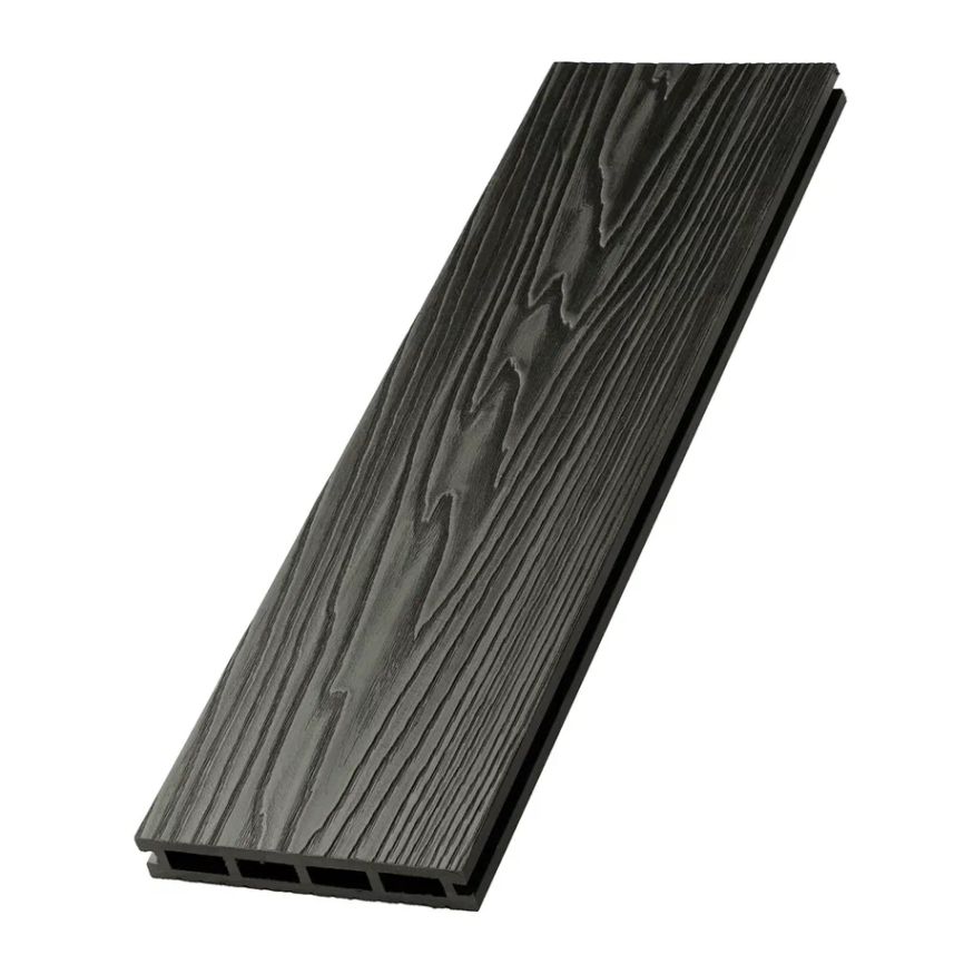 Террасная доска ДПК NanoWood New 3D тиснение + вельвет Графит купить в Санкт-Петербурге