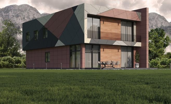 Фиброцементные панели Roofas COLOR Line Красный купить в Санкт-Петербурге