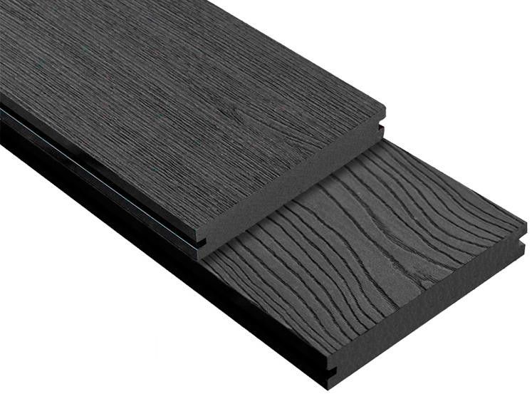 Террасная доска DPK Outdoor 3D полнотелая STORM/OCEAN BLACK черного цвета купить в Санкт-Петербурге