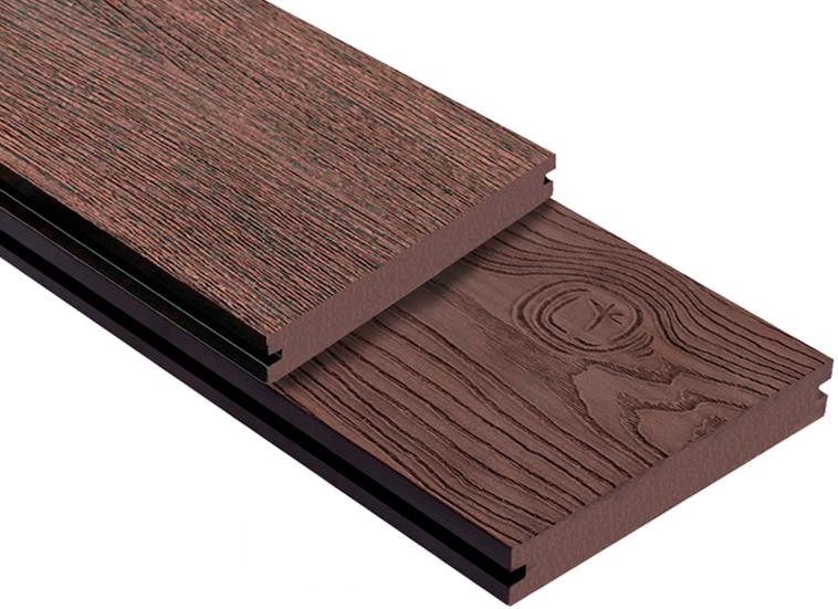 Террасная доска ДПК Outdoor 3D сплошная STORM/OCEAN BROWN коричневая смешанная купить в Санкт-Петербурге